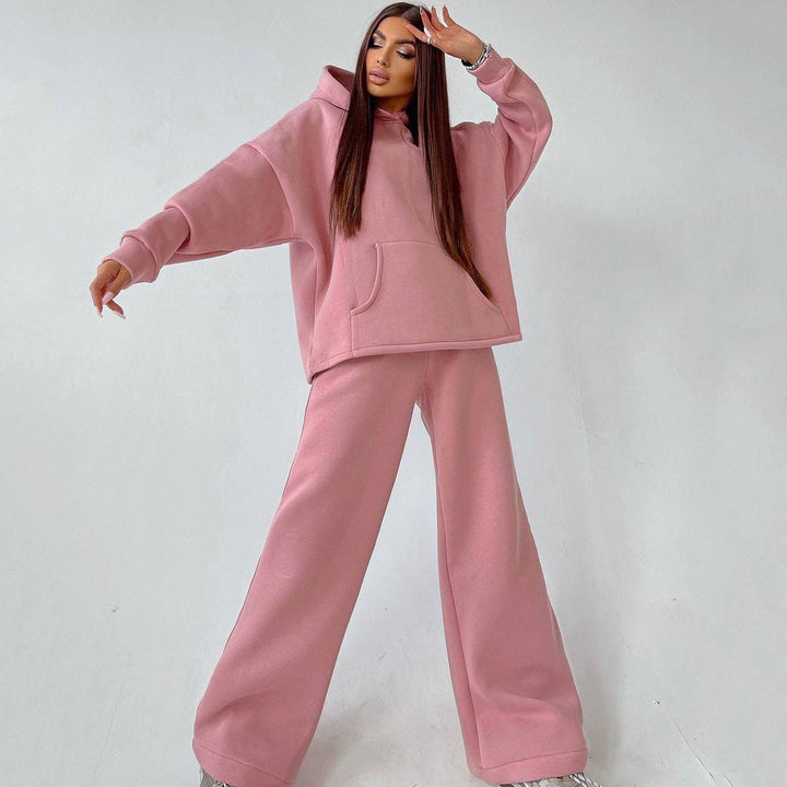 Women's soft oversized hoodie with wide flare jogger set Mune Fashion