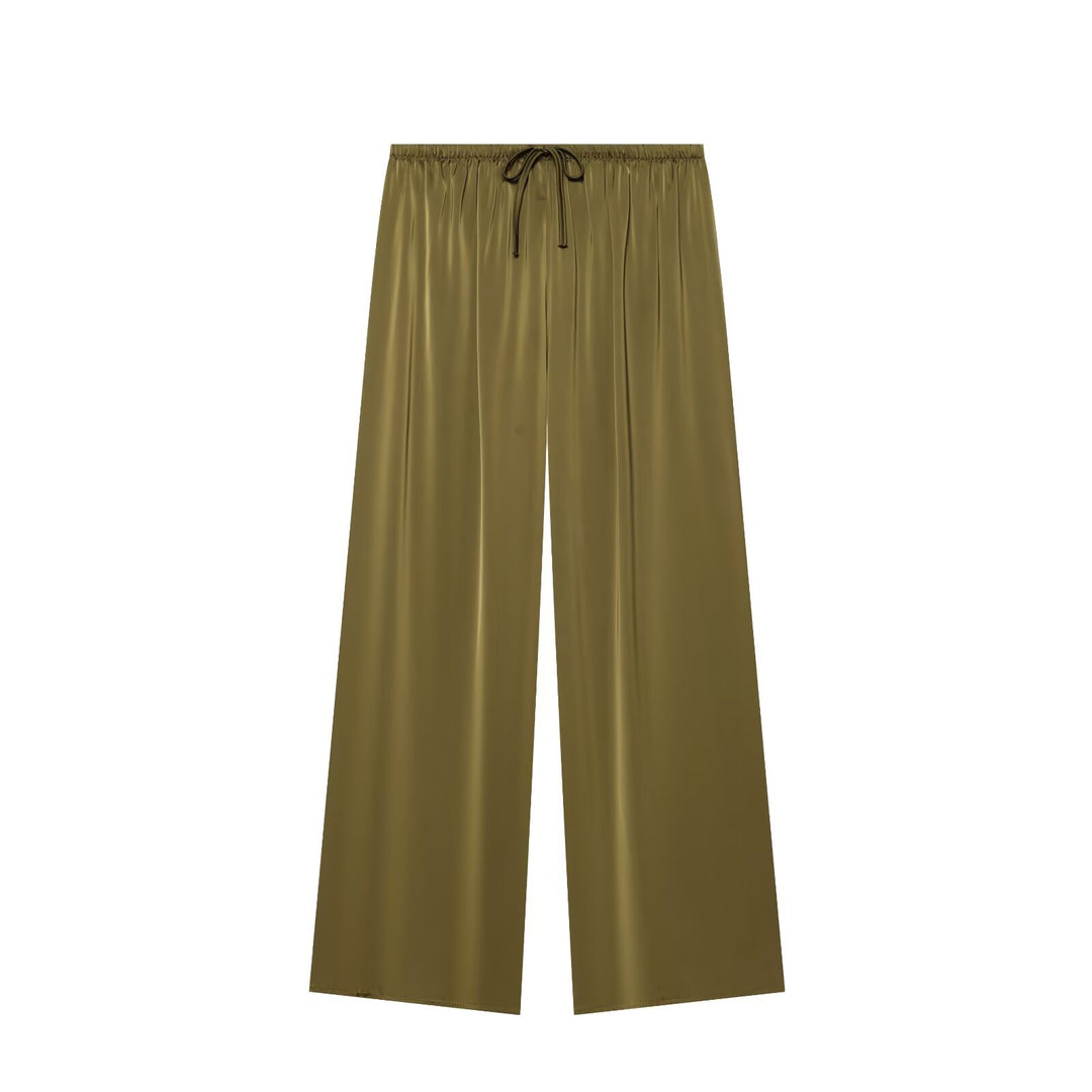 Women’s airy-wide Palazzo pants with elastic waistband and drawstring Mune Fashion