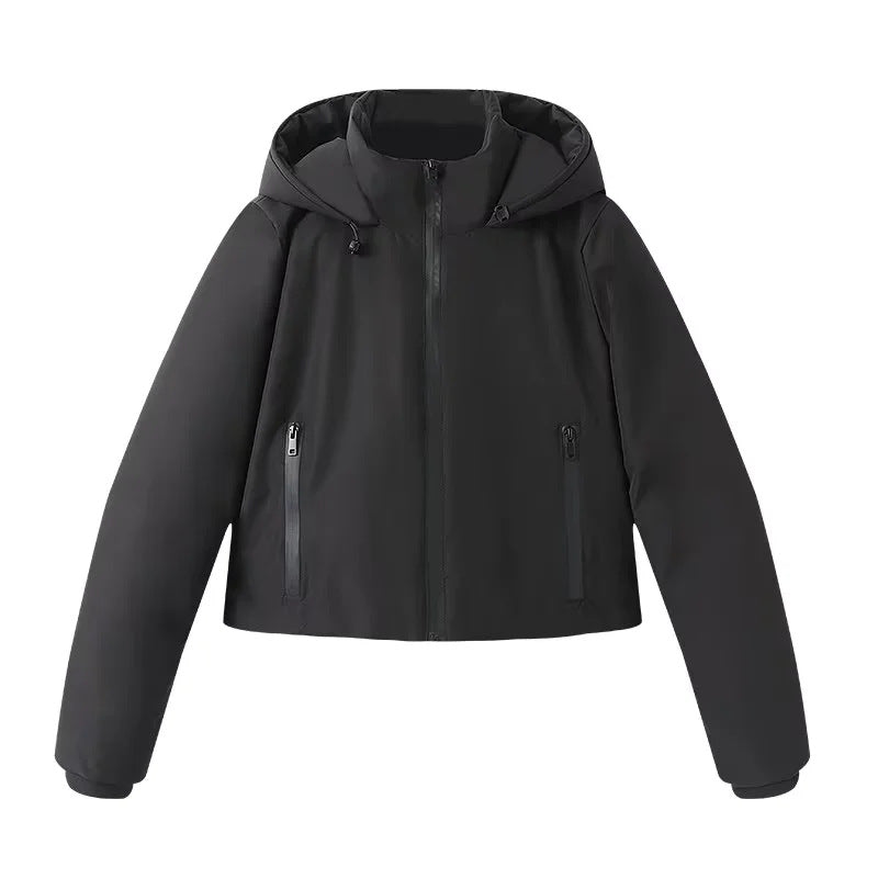 Women's short padded hooded jacket with water-repellent membrane and zip pockets Mune Fashion