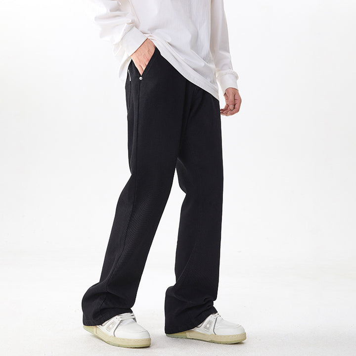 Men's Extra Wide Cotton Blend Lounge Pants with Drop Crotch and Side Pockets Mune Fashion
