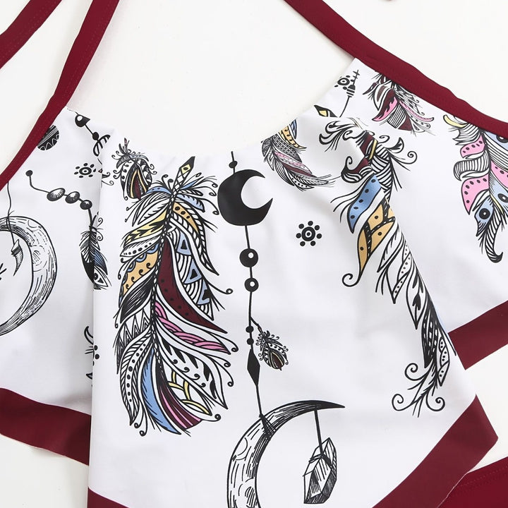 Women High-Cut Swimsuit with Artistic Print Mune Fashion