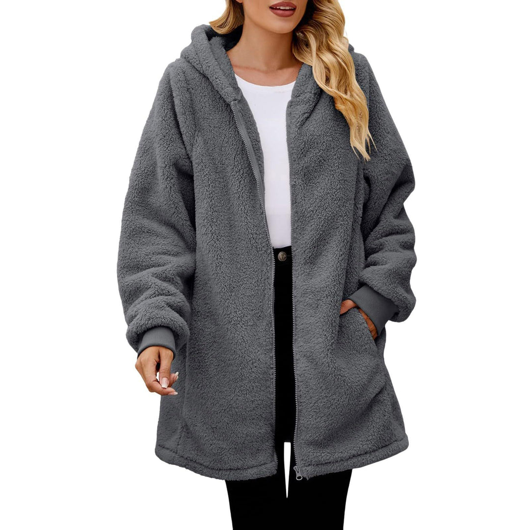 Ladies Cozy Teddy Fleece Jacket Mune Fashion
