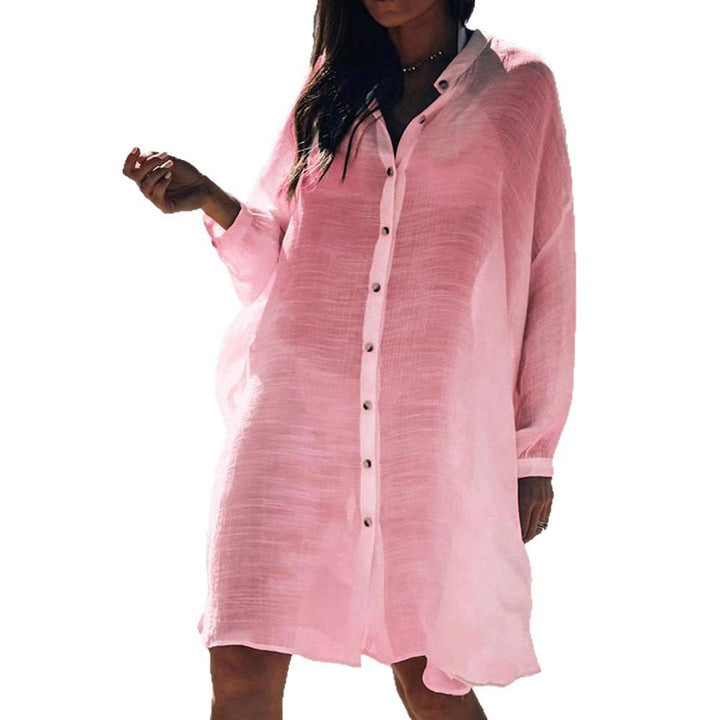 Women's lightweight and airy shirt dress with button details Mune Fashion