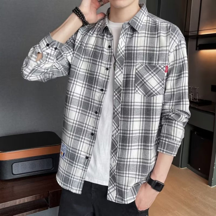 Men's Checked Flannel Shirt Mune Fashion