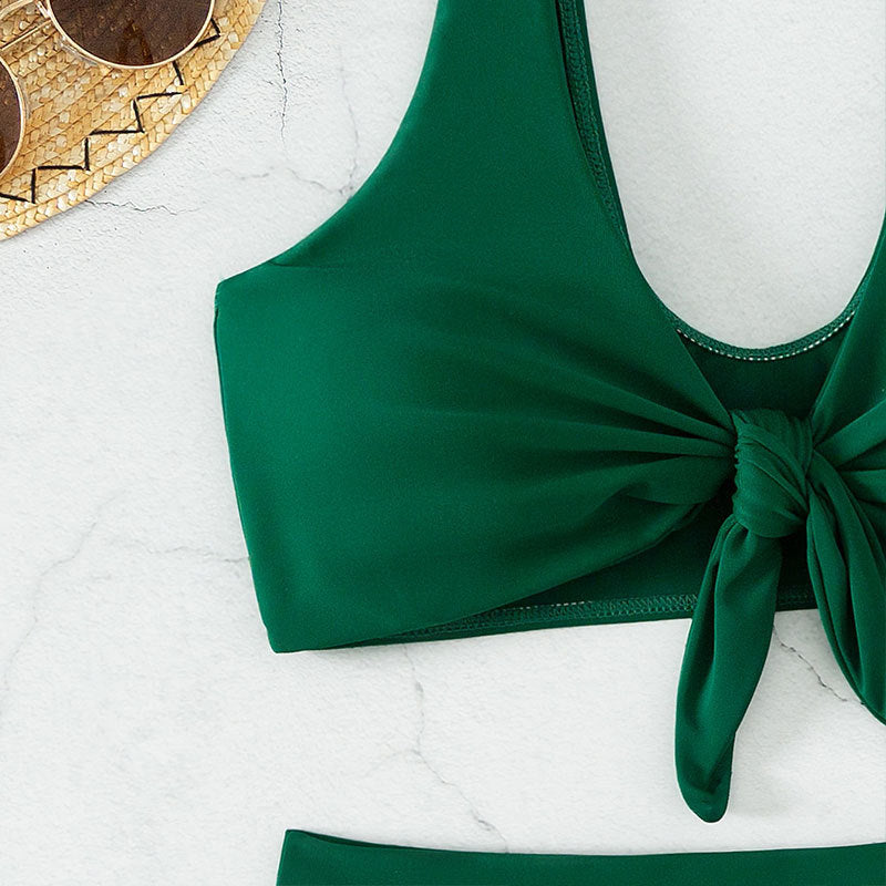 Ladies High-Waisted Bikini with Tieable Crop Top Mune Fashion