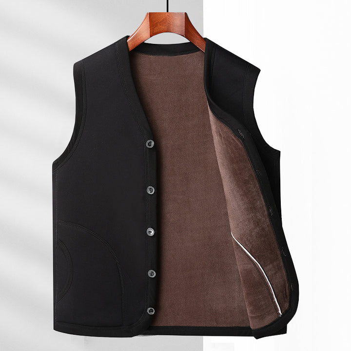 Men's Padded Thermal Vest with Cozy Fleece Lining and Button Placket Mune Fashion