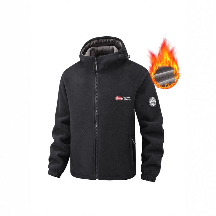 Men's Thermal Fleece Set with Hooded Jacket, Sherpa-lined and Elastic Jogging Pants Mune Fashion