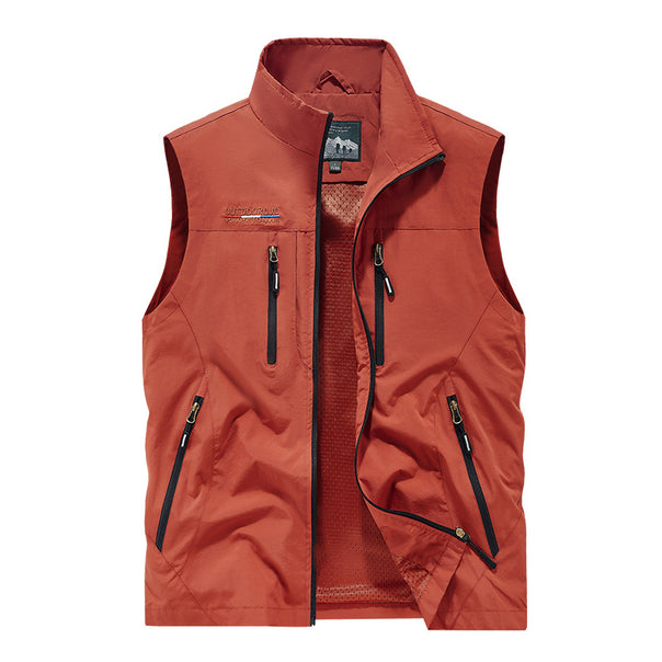 Men's wind and water-repellent outdoor softshell vest with zipper & multi pockets Mune Fashion