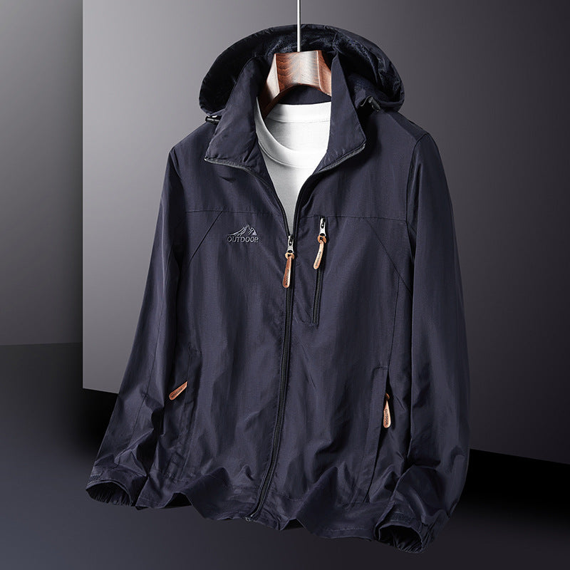 Men's lightweight windproof hooded jacket with zippered pockets and breathable membrane Mune Fashion