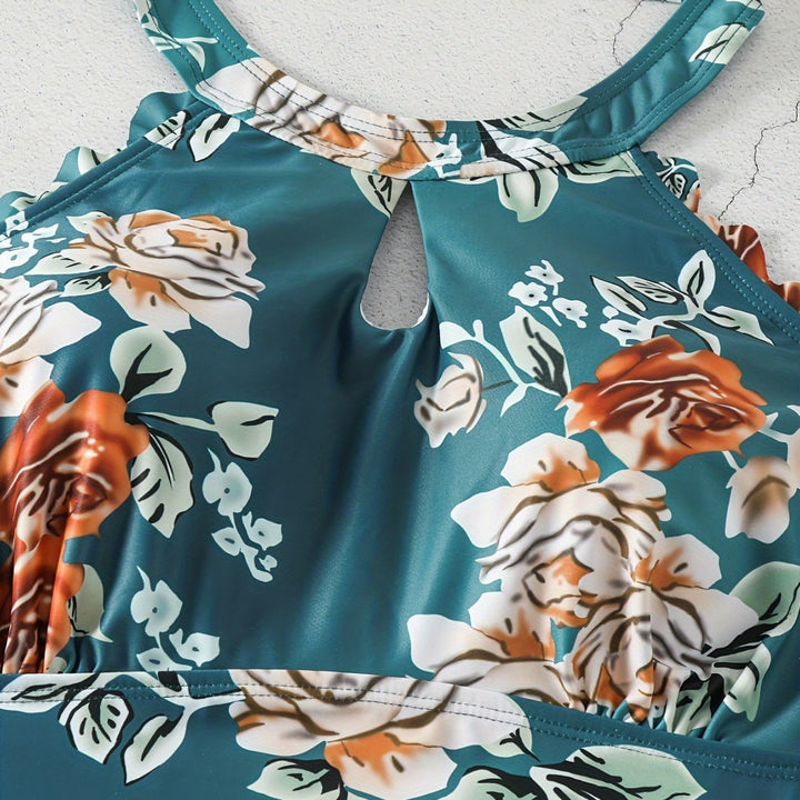 Women One-Piece Swimsuit with Elegant Cut and Floral Design Mune Fashion
