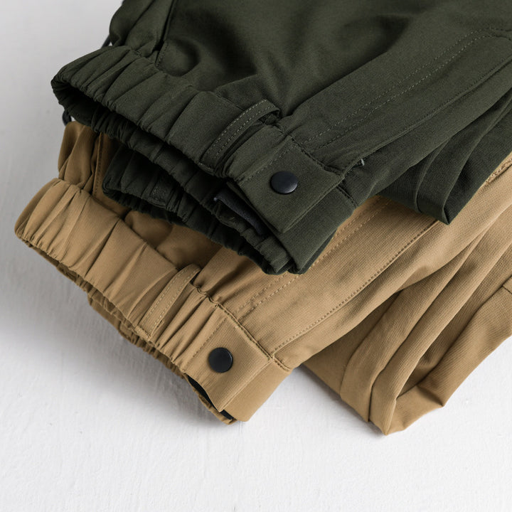 Men's Utility Cargo Pants with Elastic Waistband, Knee Patches, and Flap Pockets Mune Fashion