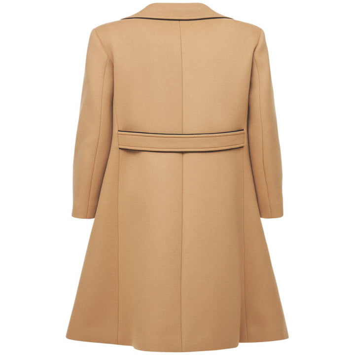 Ladies Tailored Wool Blend Coat with Wide Lapels and Flared Skirt Mune Fashion