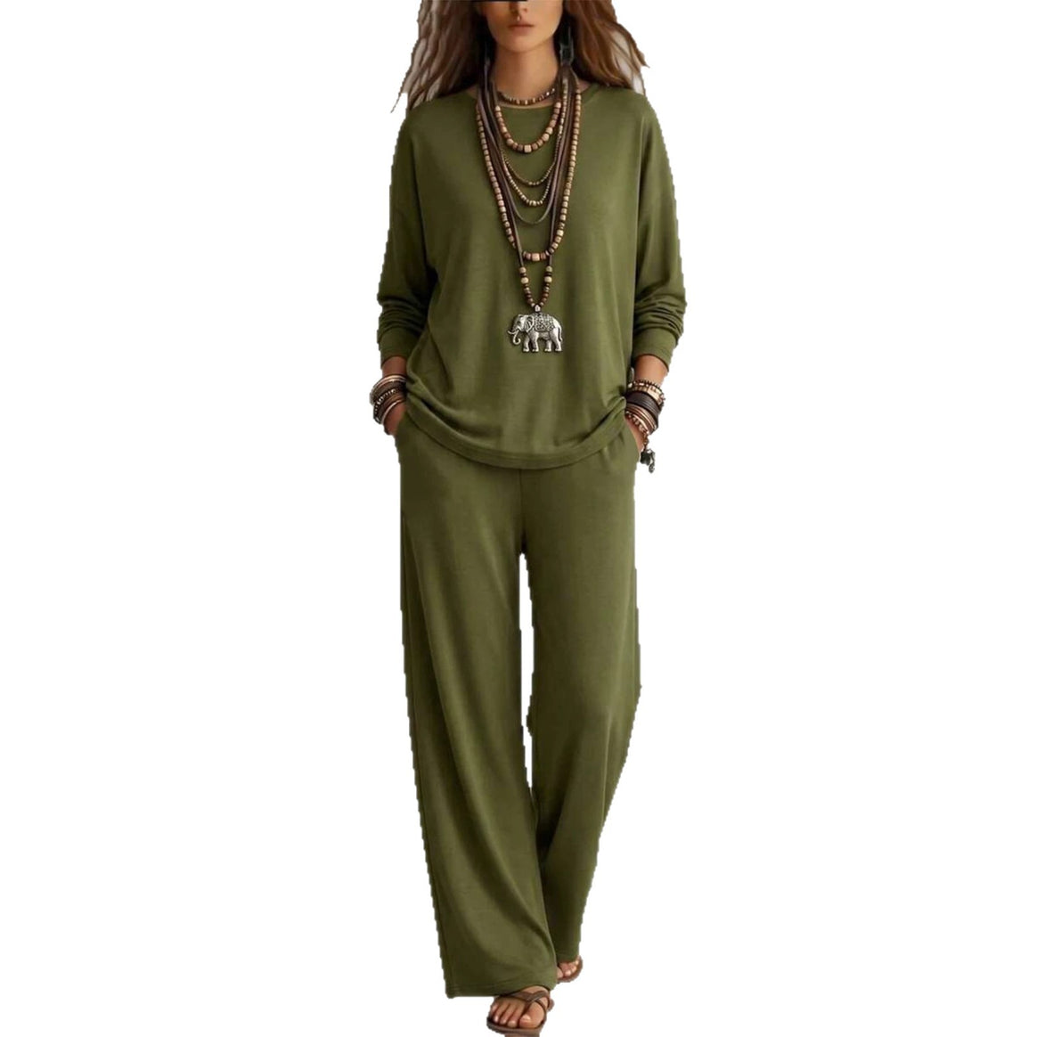 Women's loungewear set with wide waistband and oversized long sleeve shirt Mune Fashion