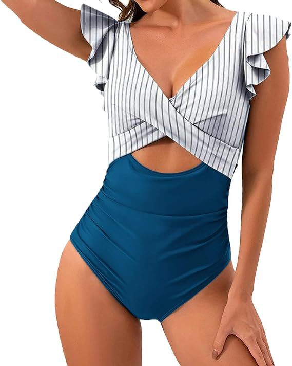 Women's Floral Swimsuit with Flattering Ruching Mune Fashion