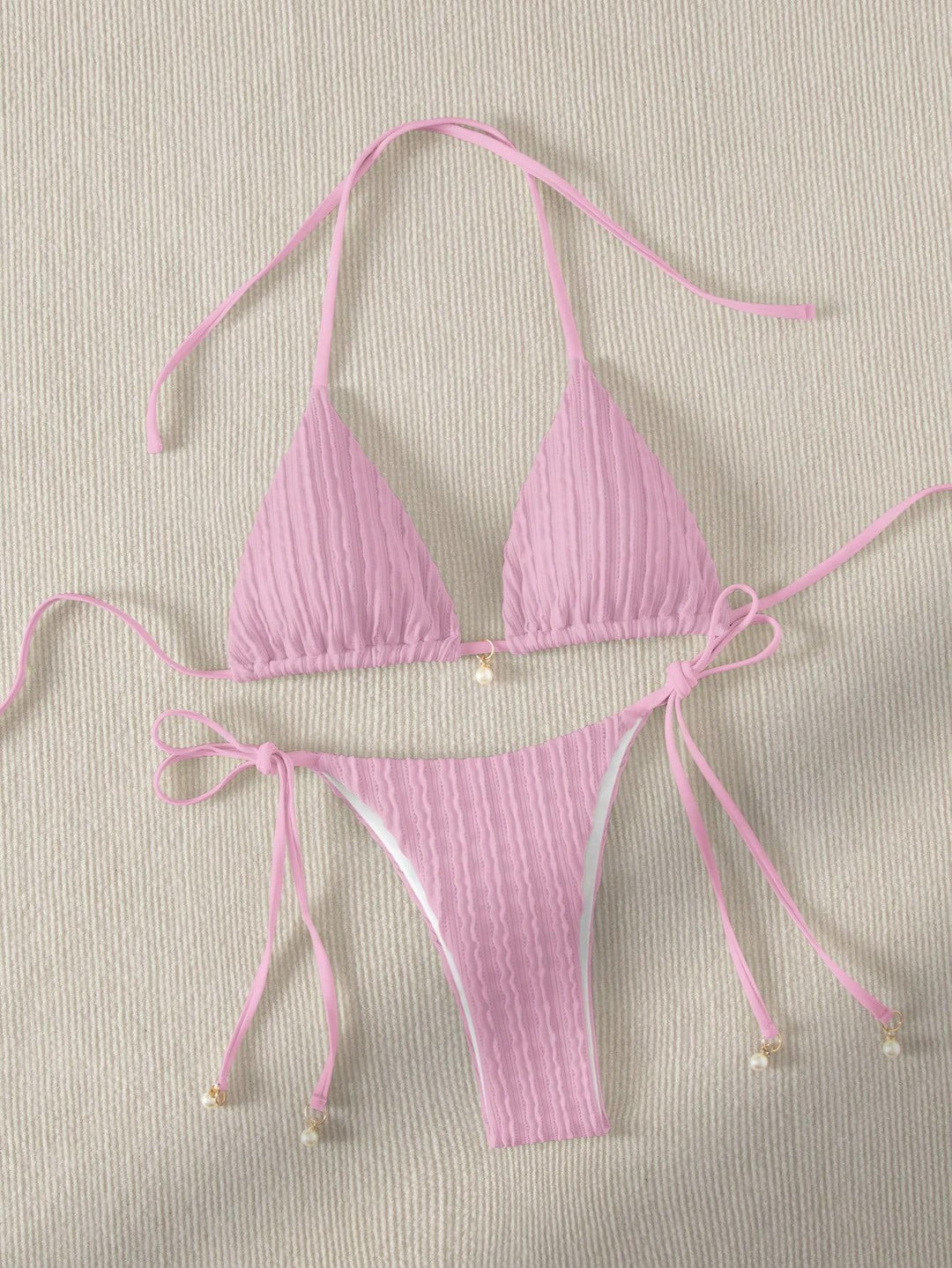 Women's Triangle Bikini with textured design and adjustable straps Mune Fashion