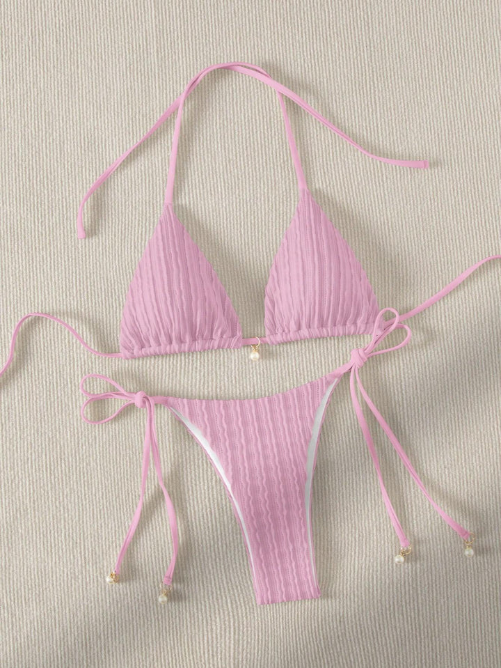 Women's Triangle Bikini with textured design and adjustable straps Mune Fashion