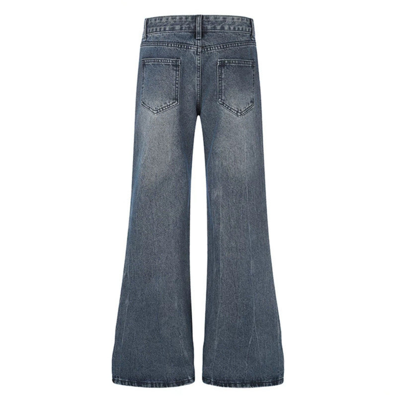 Women High-Waist Flared Jeans with Pearl and Stud Decoration Mune Fashion