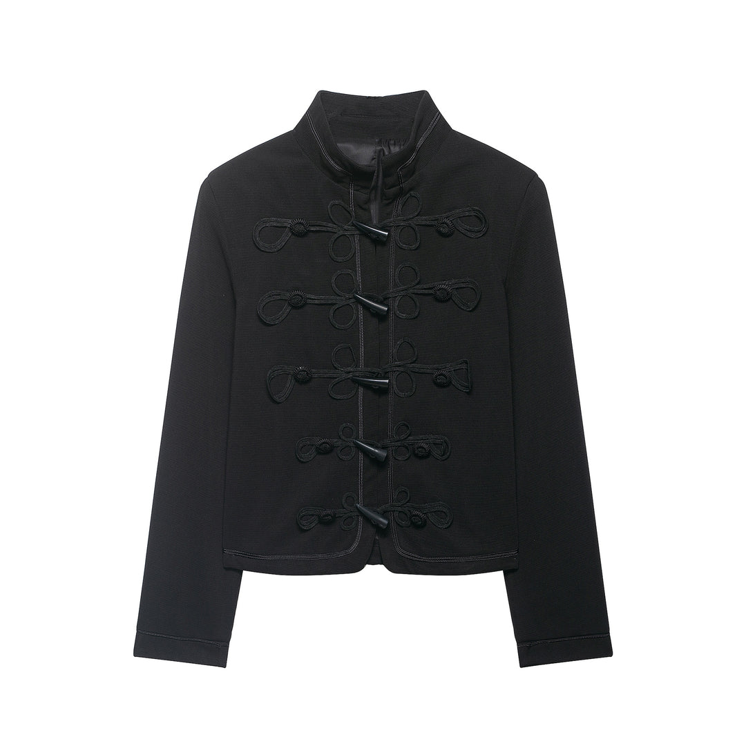 Women's short jacket in military style with cord frog closures Mune Fashion