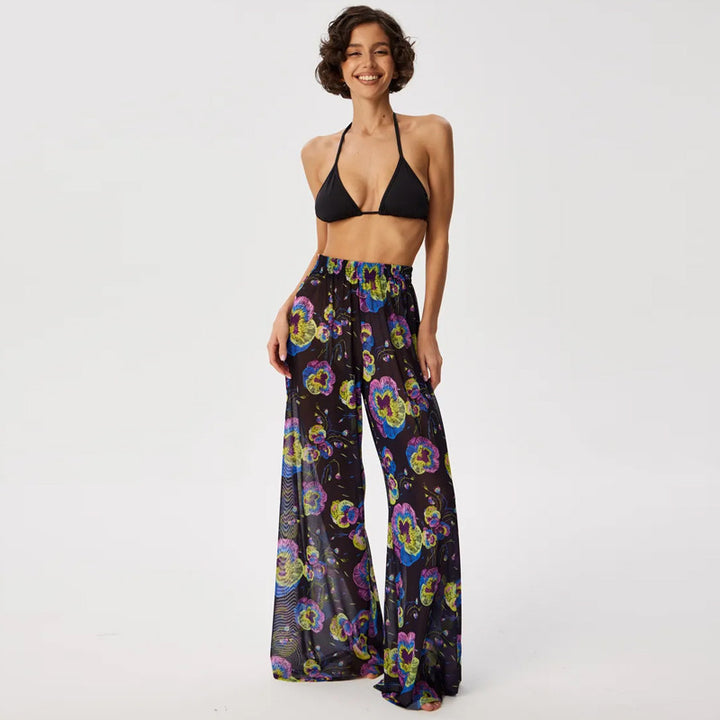 Ladies leggings made of airy, transparent fabric quality with exotic pattern Mune Fashion