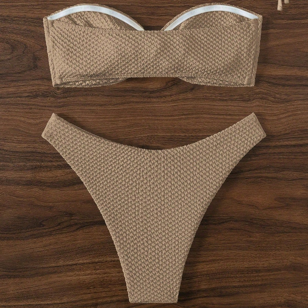 Women's bandeau bikini with textured material Mune Fashion