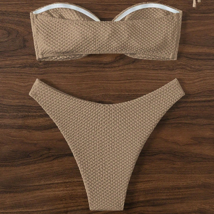Women's bandeau bikini with textured material Mune Fashion