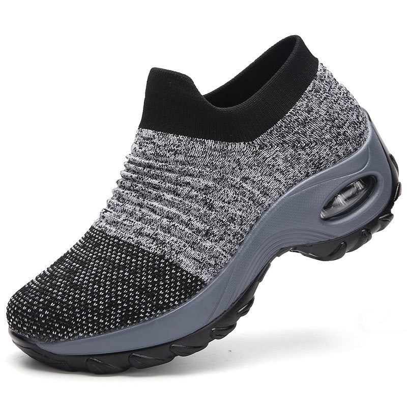 Women’s knitted sock sneaker with visible air chamber and cushioned platform sole Mune Fashion