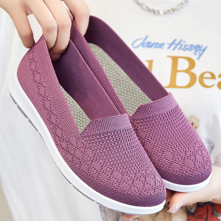 Women's lightweight knitted slip-on comfort walking sneaker with breathable 3D knit upper and flexible lightweight sole Mune Fashion