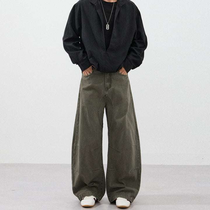 Men's ultra-wide baggy pants with distinctive crotch yoke and reinforced knee panels Mune Fashion