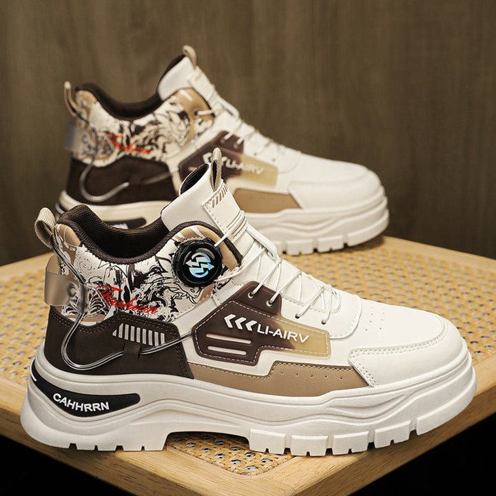 Men's Stylish High-Top Sneakers with Innovative Lacing System and Durable Upper Material Mune Fashion