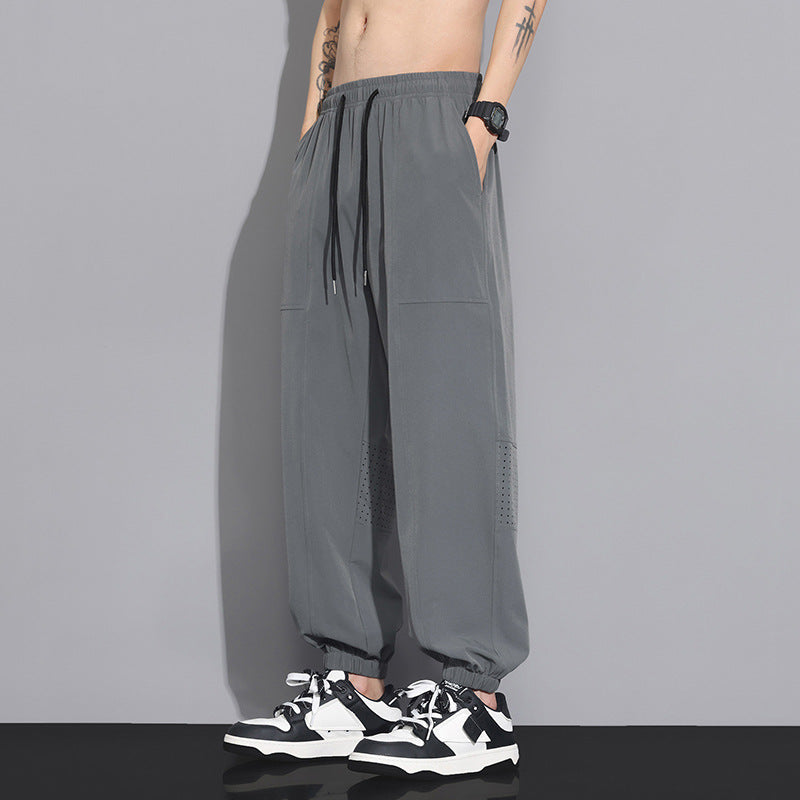 Men's Loose-Fitting Athletic Jogging Pants with Breathable Mesh Inserts