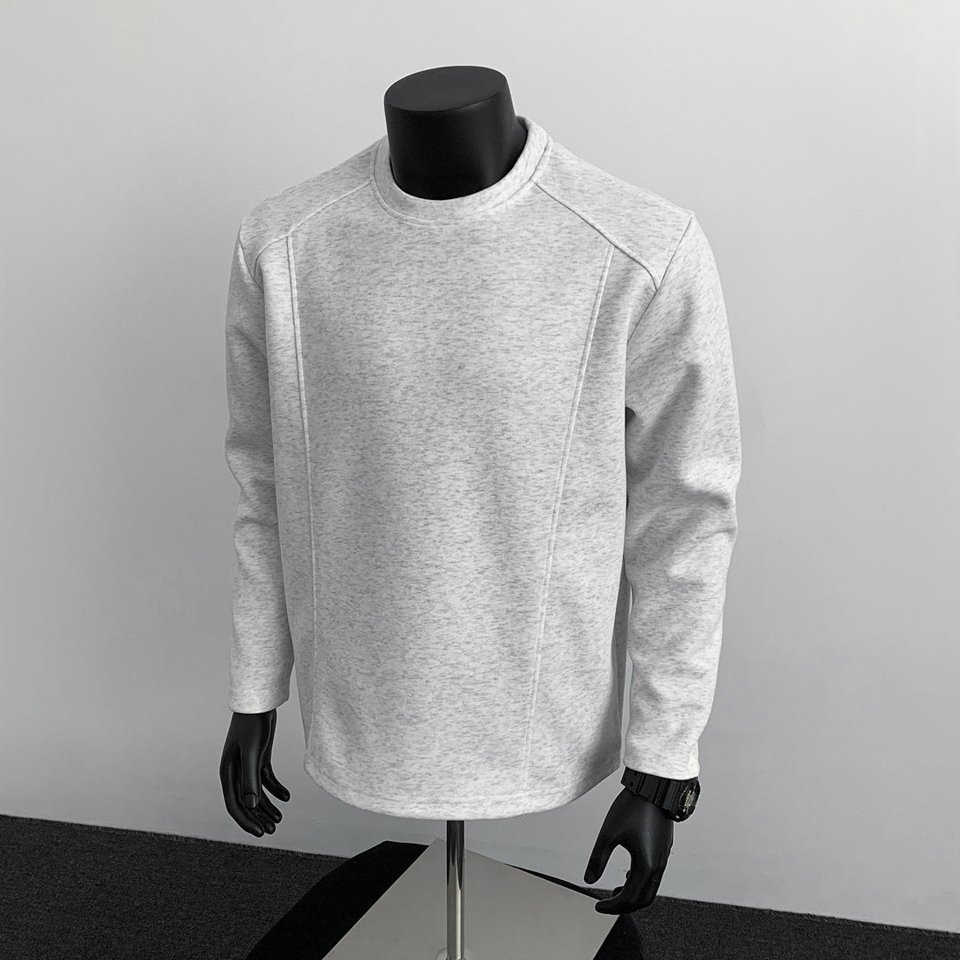 Men's sweatshirt with structured seam details and round neck Mune Fashion