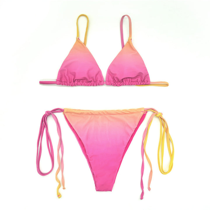 Women's Triangle Bikini with Trendy Ombre Design Mune Fashion