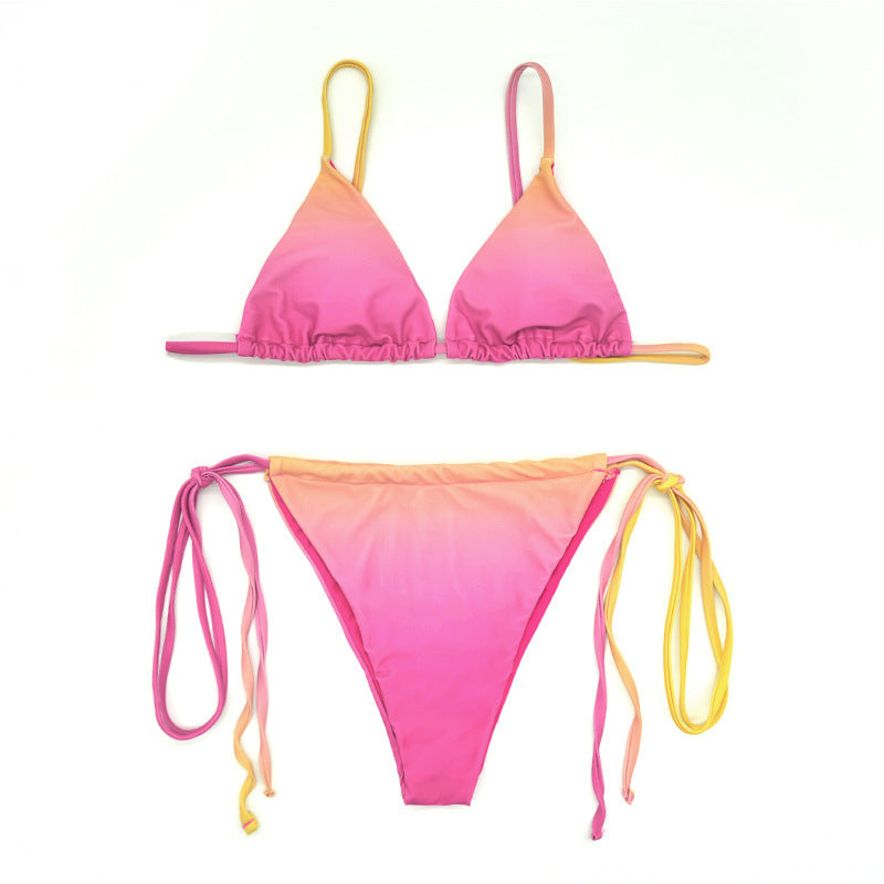 Women's Triangle Bikini with Trendy Ombre Design Mune Fashion