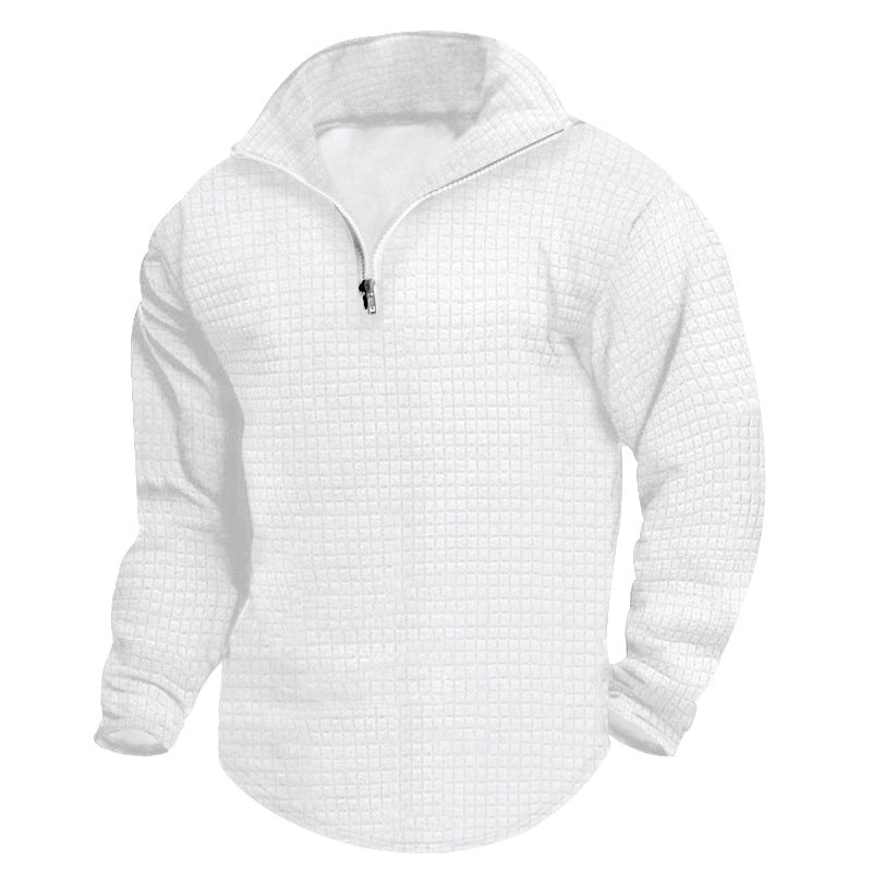 Men's stand-up collar sweatshirt with square structure and short front zip Mune Fashion
