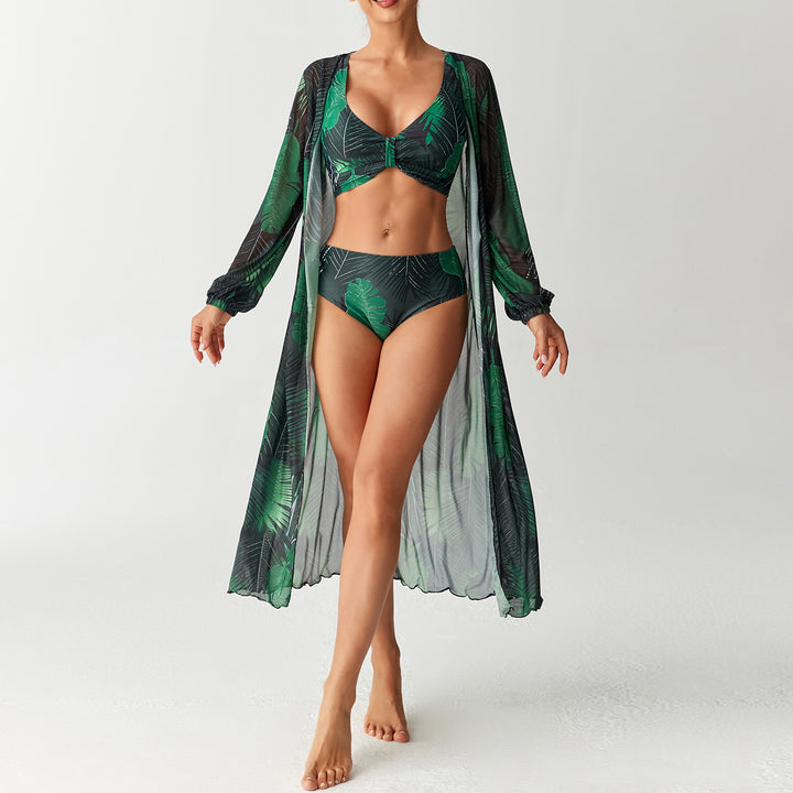Women's Transparent Beach Dress with Floral Pattern Mune Fashion