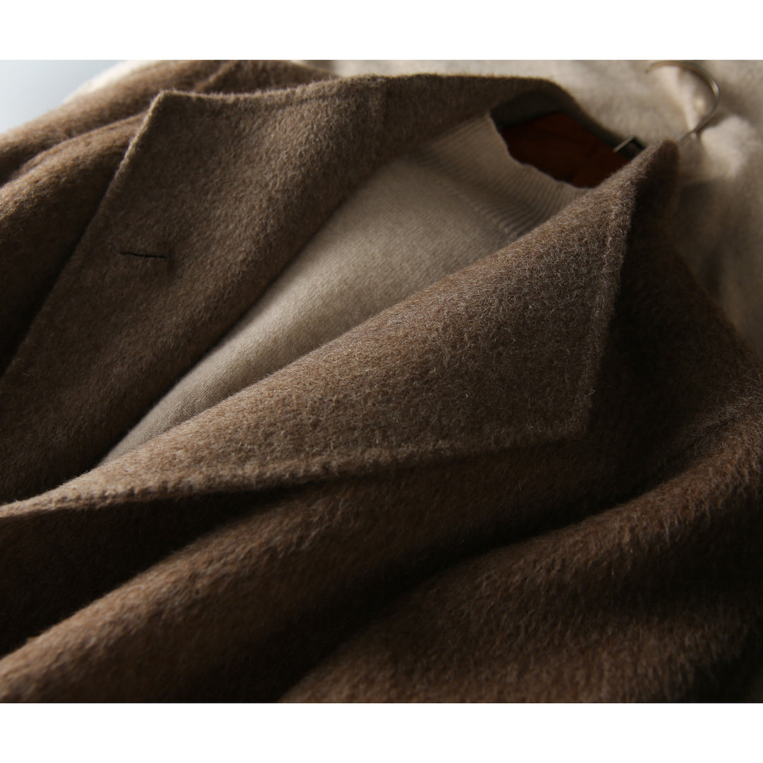 Women's Elegant Wool Coat with Stand Collar Mune Fashion