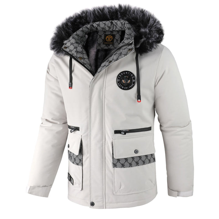 Men's padded winter parka with faux fur hood, thermal insulation, and multifunctional pockets Mune Fashion