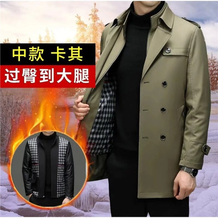 Men's double-breasted fitted trench coat with epaulettes Mune Fashion