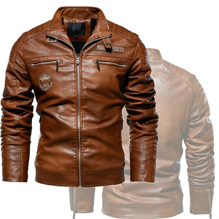 Men's Fashionable Biker Jacket made of Leather Mune Fashion