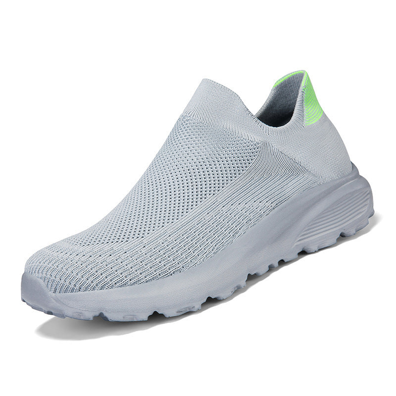 Unisex nan elastic knit slip-on shoe with contoured viscoelastic insole and slip-resistant shock-absorbing outsole Mune Fashion