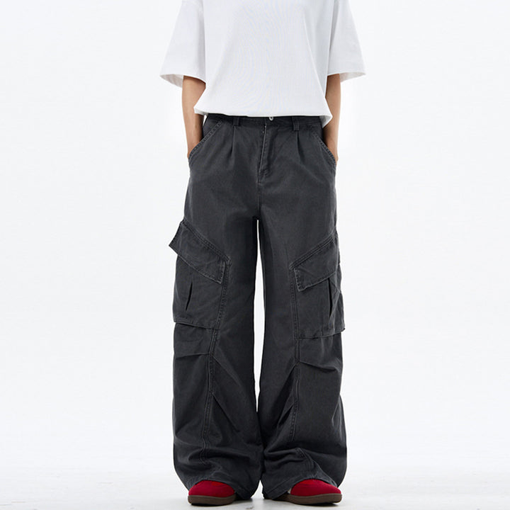 Men's wide technical multi-pocket cargo pants in palazzo cut Mune Fashion