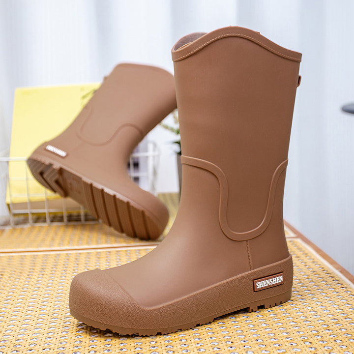 Women mid-height waterproof rubber boots with non-slip tread sole Mune Fashion