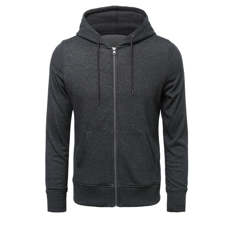 Men's narrow-cut zip hoodie with metal zipper, double-layer hood and kangaroo pocket Mune Fashion