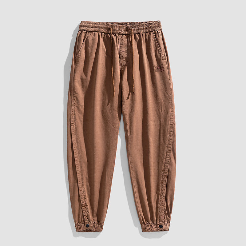 Herren Leichte Baumwoll-Joggerhose mit Tunnelzug, elastischem Knöchelabschluss und dezenter Logostickerei Mune Fashion