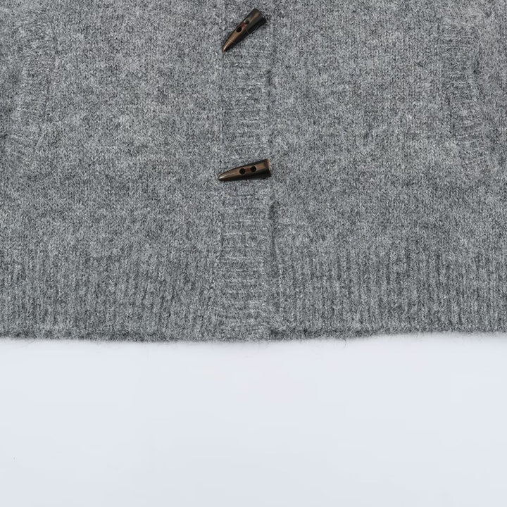 Women’s Norwegian cardigan with stand-up collar and wooden button closures Mune Fashion
