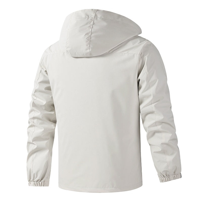 Men's Breathable Water-Resistant Hooded Outdoor Jacket with Checked Lining, Multifunctional Pockets & Adjustable Hood Mune Fashion