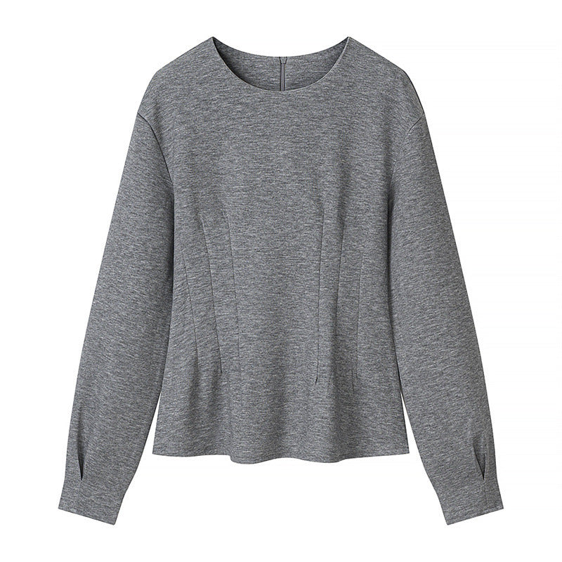 Women's Two-Piece Lounge Set made of Soft Sweat with Round Neck and Wide Cuffed Pants Mune Fashion