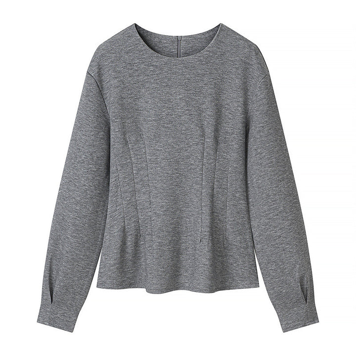 Women's Two-Piece Lounge Set made of Soft Sweat with Round Neck and Wide Cuffed Pants Mune Fashion