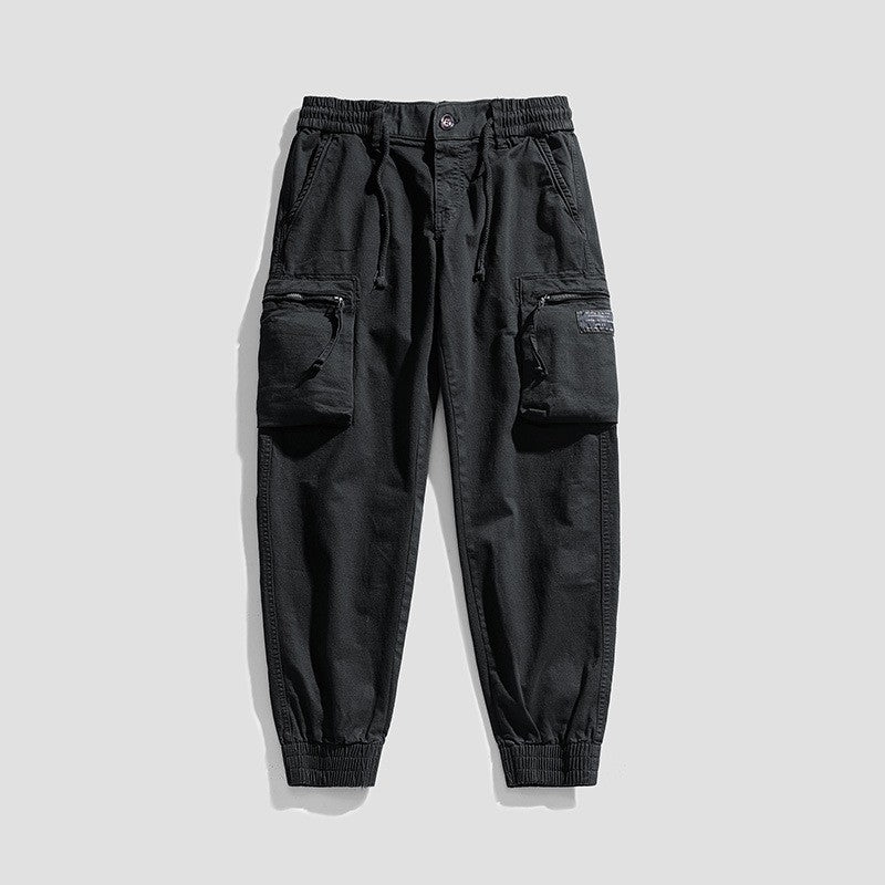 Herren funktionale Cargo-Jogginghose mit elastischem Bund und Reißverschluss-Taschen Mune Fashion