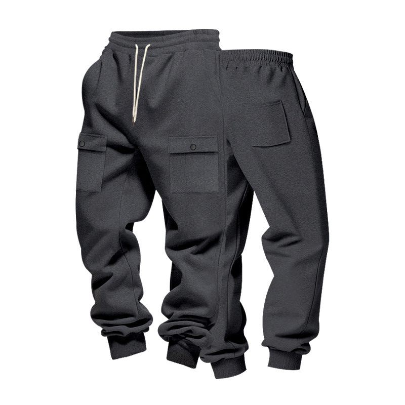 Men's cargo joggers with flap pockets, drawstring waistband, and ribbed ankle cuffs Mune Fashion